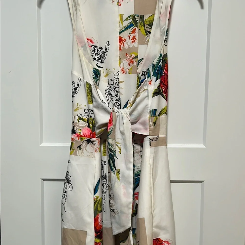 White House Black Market Cream Sleeveless V-Neck Sundress - Picture 6 of 6